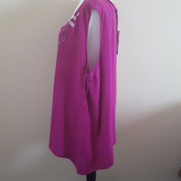 Cable & Gauge Women 3X Sleeveless Top - Picture 4 of 6